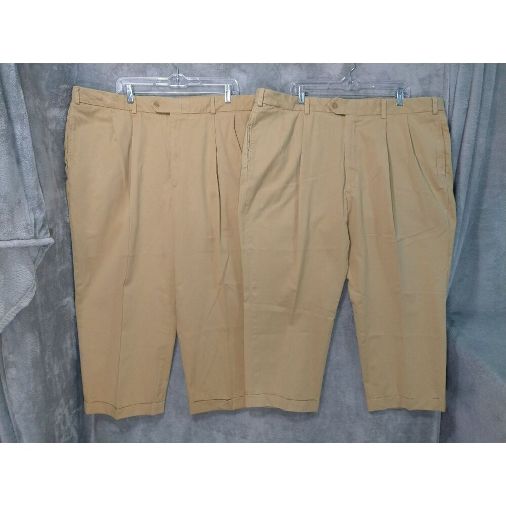 Bills Khakis Pants Mens 44 x 24 Beige Chino M2P Pleated Twill Cotton Lot of 2